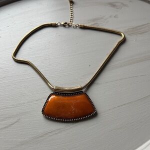 Elegant Gold and Orange Pendant Necklace